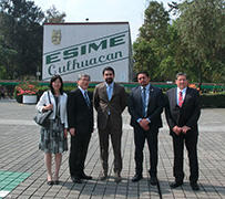 fig2:From left: Professor Mariko Nakano-Miyatake, Dr. Nakano, Dr. Juan Silvestre Aranda, Professor Hector Perez-Meana and Ing. Juan Manuel Velazquez Peto (Director of ESIME Culhuacan)