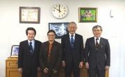 In the office of Dr. Ir. Basuki, from right to left, Prof. Nakano, Prof. Fukuda, Dr. Ir. Basuki, Prof. Takahashi 