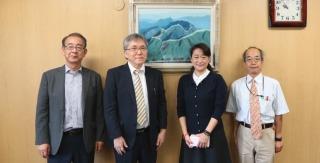 (From left) Vice President Professor Abe, Member of the Board of Directors Dr. Nakano, Ms. Chia-hui Yen and Professor Aoyama