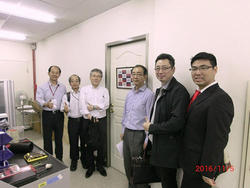 Photo 1: Dr Nakano, Professor Abe and Professor Aoyama visited TKU-UEC Global Alliance Laboratory in the Intelligent Automation and Robotics Center of TKU with Professor Ching-Chang Wong.