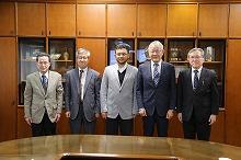 From the Right: Dr. Nakano, President Fukuda, Dr. Hairul, Dr. Tanaka, Prof. Takahashi