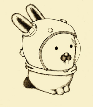 some ugly animal in a space suit